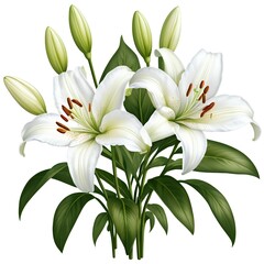 Fototapeta premium Elegant White Lilies Bouquet