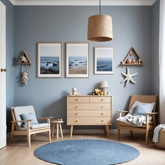 Fototapeta premium Child's Room Interior Design with Coastal Theme