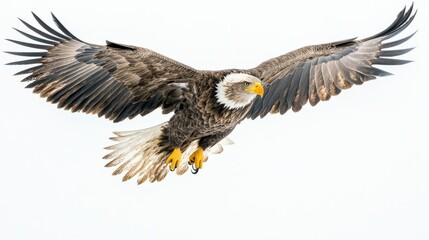 Fototapeta premium Majestic Eagle Soaring in a Clear Sky