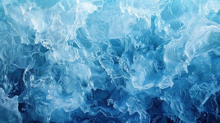 Obraz premium The image is of a blue ocean with a wave pattern