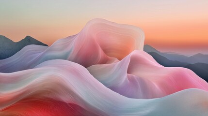 Abstract Colorful Wave Patterns with Soft Gradient in Landscape