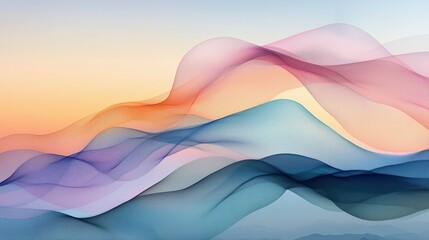 Soft Abstract Waves in Pastel Colors with Gentle Gradients and Flow