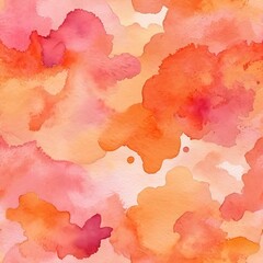 Fototapeta premium Abstract Watercolor Background in Warm Orange and Pink Hues