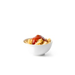 Creamy Mashed Potatoes with Pasta and Ketchup