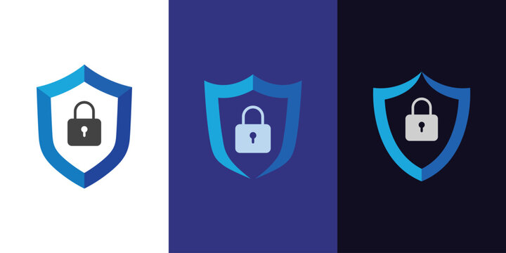 Vector Shield security logo icon design graphic symbol for Protection, cyber security logo idea, secure data icon illustration