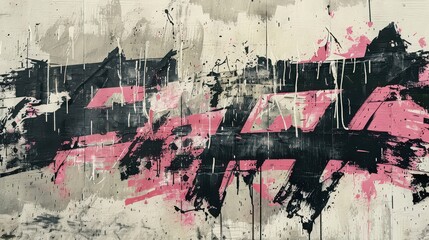 Fototapeta premium A distressed street art-inspired design featuring graff