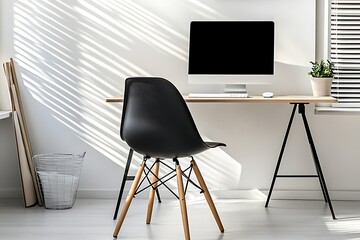Modern Minimalist Workspace with Natural Light