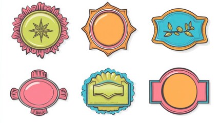 Colorful Vector Badges and Stamps for Promotion