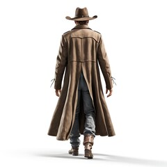 Lone Cowboy Walking Away