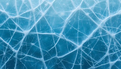 Abstract Ice Texture, Frozen Blue Network, Detailed close up of intricate ice patterns. Cold, winter, nature.