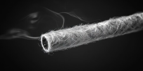 Nanotube smoke emission, dark background. Science research