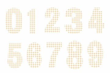 Yellow numbers set, gold numbers set, 3d gold numbers, Vector golden numbers. Set of gold numbers	