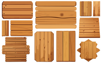 木製看板ベクターイラストセット	