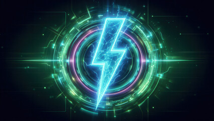 Dynamic lightning bolt graphic digital space visual artwork futuristic environment abstract concept