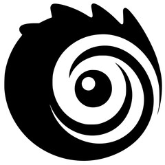 Chameleon eye logo silhouette © Breck