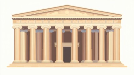 Lincoln Memorial Illustration with Pastel Colors