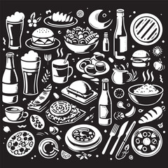 Restaurant food vector silhouette