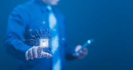 Future Of Business Data Driven Intelligence Interface Featuring Ai Circuit Board For Global Communication Connectivity Business Professionals Development Centers Innovation