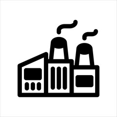 Factory Black Icon. Simple vector illustration On White Background