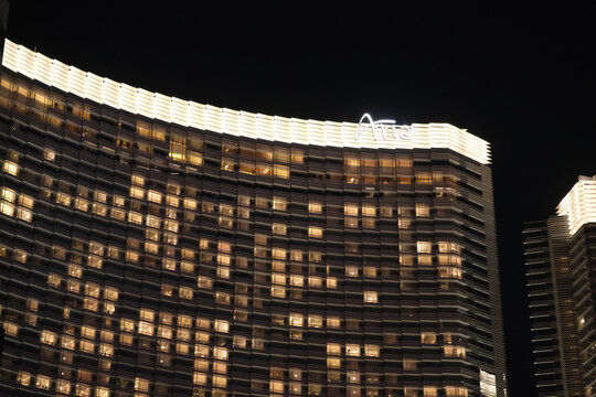 Las Vegas,Nevada,USA-June 16th 2024: Aria Resort and Casino hotel building exterior 