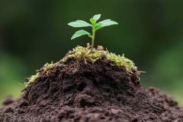 Tiny sprout emerging from rich soil (1)