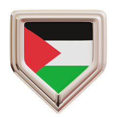 3D Flag of Palestine in a silver frame, perfect for patriotic designs, political graphics, cultural representations, international events, and global awareness.