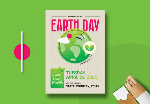 Global Green Earth Day Awareness Flyer