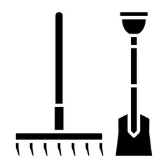 Shovel and rake Icon