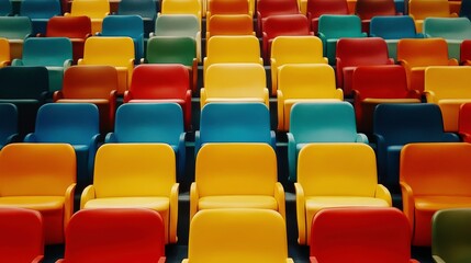 Naklejka premium Vibrant University Lecture Hall Seating Arrangement