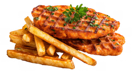 Enjoy a gourmet meal! This delicious chicken fries appetizer, a restaurant's signature dish, is a plate of exquisite cuisine, perfect for any food lover.