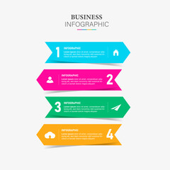 arrow infographic template vector with 4 options