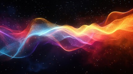Obraz premium Colorful, abstract, wavy lines in space background
