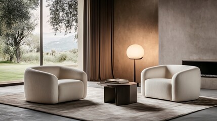 Modern Armchairs with Luxury Living Room.