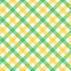 Colorful gingham seamless pattern.Checkered tartan plaid repeat pattern in green and yellow.Geometric vector background wallpaper.