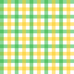 Colorful gingham seamless pattern.Checkered tartan plaid repeat pattern in green and yellow.Geometric vector background wallpaper.