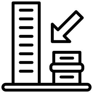 Decrease Icon. Graph decrease icon