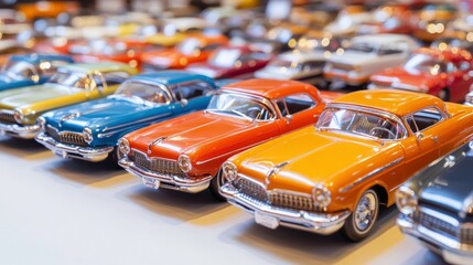 Vintage Cars Showcase on White Background