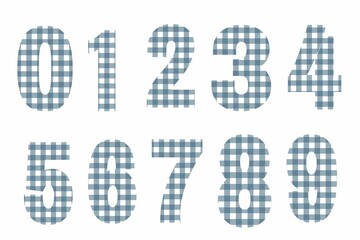 vector numbers set, set of bkue numbers on white background 