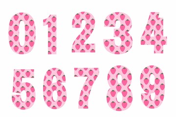 pink easter numbers on white background 