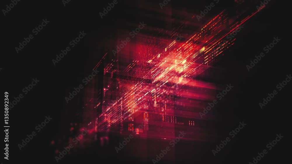 Poster Futuristic data matrix AI simulation featuring metaverse inspired elements, an information network, and hi-tech digital data telemetry with encrypted numbers