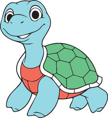 Cartoon character of turtle