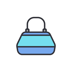 Handbag colored icons, minimalist vector illustration ,simple transparent graphic element .Isolated on white background