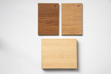 Close up Laminate Flooring on white background.vinyl tiles