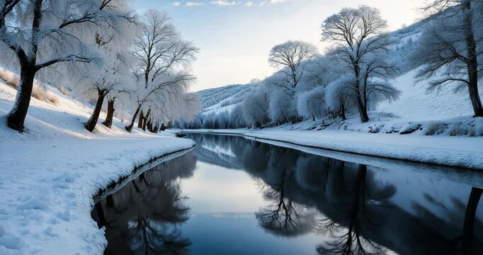 Lovely sunny day during the winter season