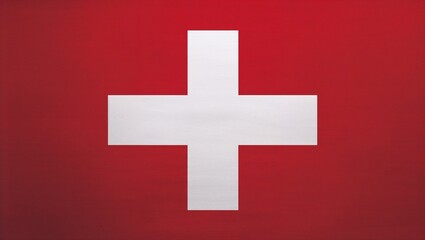 Obraz premium swiss Flag, Iconic Red and White Cross Symbol of Switzerland, Swiss Flag Icon Red Background White Cross National Symbol Switzerland