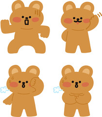 깜짝 놀란 곰돌이 캐릭터