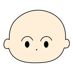 Obraz premium シンプル表情 眉あり色付き