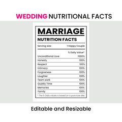 Marriage Nutrition Facts, Marriage Nutrition, Nutrition Facts, Marriage Label, Couple Nutrition, Nutrition Label, Love Nutrition Facts