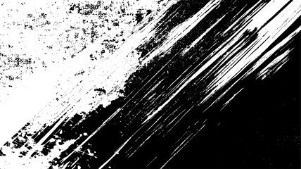 Diagonal Grunge Brush Strokes Texture Background in Black and White
