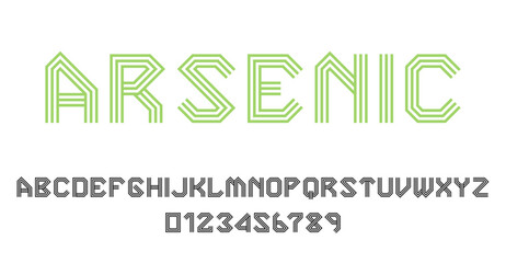 Set of alphabets font letters and numbers modern abstract design with lines vector illustration